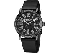 Stuhrling Original 301 335952 Ruleta Cuarzo Negro Funda Piel Reloj de Hombre