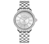 Stuhrling Original Celestia 4080 - Reloj de cuarzo para mujer, 38 mm, bisel de cristal, esfera de rayos solares, números romanos, visualización de la fecha, pulsera de acero inoxidable, cierre de