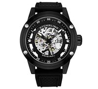 Stuhrling Original Reloj automático para hombre de acero inoxidable con correa de goma de 50 mm (negro), Negro -, Reloj automático, mecánico