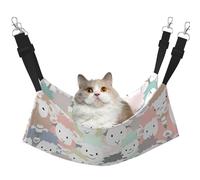 stujvc Bonita cama de ventana suave con patrón de dibujos animados de ovejas coloridas, hamaca ajustable para mascotas, acogedora cama para gatos de interior y animales pequeños