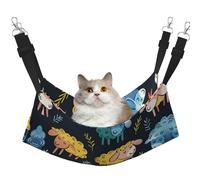 stujvc Bonita cama de ventana suave con patrón de dibujos animados de ovejas coloridas, hamaca ajustable para mascotas, acogedora cama para gatos de interior y animales pequeños