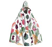 stujvc Capa larga con capucha de la selva tropical de perezoso en rosa, capa de disfraz de cosplay de Halloween, bata con capucha de longitud unisex