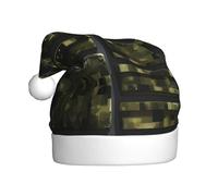 stujvc Sombreros de Navidad de camuflaje digital del ejército para adultos, sombrero de Papá Noel, unisex, cómodo sombrero de Navidad para fiesta festiva de Año Nuevo