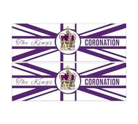 Stukk PER-BAN-KING008#SM Banners de Celebración de Coronación Hechos a Mano Decoración de Fiesta King III Royal Crown Union Jack, Caja de 2