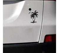 Stukk Stickers Calcomanía de vinilo con diseño de palmera y sol, color negro, 9,8 cm x 14,6 cm