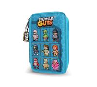 Stumble Guys - Estuche con 3 cremalleras All Blue
