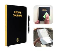 Stumbler Libro de recetas de papel de piedra B5 para escribir en tus propias recetas, más de 90 páginas, resistente al agua, a prueba de salsas y derrames, tapa dura, limpia el polvo y los líquidos