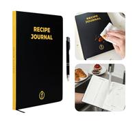 Stumbler Libro de recetas de papel de piedra B5 para escribir en tus propias recetas, más de 90 páginas, resistente al agua, a prueba de salsas y derrames, tapa dura, limpia el polvo y los líquidos
