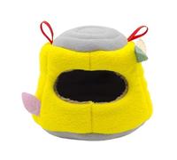 Stump-Shape Pet House, Chinchilla Cozy Cave, Ferret Nesting Supplies, Winter Cave Cozy Hamster Bed with Removable Pad for Guinea, Ferret Hedgehog, 16x15.5x11.5cm/6.3x6.1x4.53 Inches