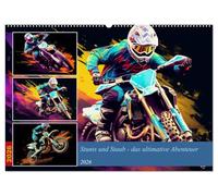 Stunts und Staub - das ultimative Abenteuer (Wandkalender 2026 DIN A2 quer), CALVENDO Monatskalender: Motocross ist ein hochintensiver Motorsport, bei ... gestalteten Offroad-Strecken Rennen fahren.