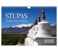 Stupas - Architektur des Himalayas (Wandkalender 2026 DIN A4 quer), CALVENDO Monatskalender: Stupas sind buddhistische Bauwerke, die in der gesamten buddhistisch geprägten Himalaya - Region vorkommen.