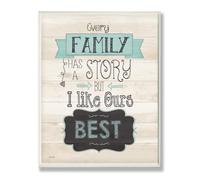 Stupell Home Decor - Placa de pared tipogr fica ""Cada familia tiene una historia"" (10 x 0,5 x 15 cm) - Fabricada con orgullo en EE. UU.