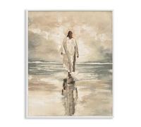 Stupell Industries Elizabeth Medley - Arte gi enmarcado con texto en inglés "Jesus Calms The Sea", blanco, 24 x 30 pulgadas, fácil de colgar y resistente, fabricado en Estados Unidos