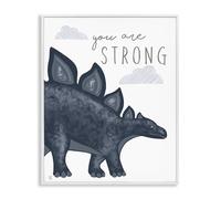 Stupell Industries Elizabeth Tyndall - Arte gi enmarcado con texto en inglés "You Are Strong Dinosaur", blanco, 24 x 30 pulgadas, fácil de colgar y resistente, fabricado en Estados Unidos