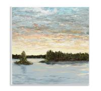 Stupell Industries Julie DeRice - Placa de pared con texto en inglés "Lake Shore at Sundown", 30,5 x 30,5 cm, fácil de colgar y resistente, fabricada en Estados Unidos