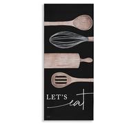 Stupell Industries Let's Eat Varied Kitchen Utensil Frase de cocina, diseño de Lux + Me Designs