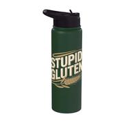 Stupid Gluten - Divertido Gluten Alergia Gluten Enfermedad celíaca Stainless Steel Insulated Water Bottle