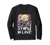Stupid In Love Minion Hearts Humor romántico de San Valentín Manga Larga