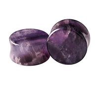 Stuppendux 2 tapones para los oídos de piedra natural, túneles, expansor de sillín, aretes de estiramiento, piercing corporal, calibradores de joyería de 6 mm a 16 mm, 2G-5/8, piedra, no conocido