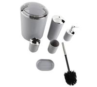 Sturdy 6pcs Bathroom Accessories Set Including Toothbrush Holder, Trash