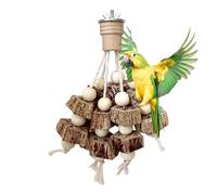 Sturdy Bird Toy, Parakeet Chew Accessory, 7.87x4.72 Inches Enrichment Tool with Safe Build, Natural Wood Grinding Toy, Colorful Cage Accessory with Fun Design, Cockatiel Play Item for Aviaries