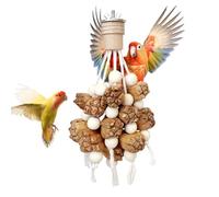 Sturdy Bird Toy, Parakeet Chew Accessory, 7.87x4.72 Inches Enrichment Tool with Safe Build, Natural Wood Grinding Toy, Colorful Cage Accessory with Fun Design, Cockatiel Play Item for Aviaries