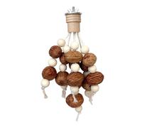 Sturdy Bird Toy, Parakeet Chew Accessory, 7.87x4.72 Inches Enrichment Tool with Safe Build, Natural Wood Grinding Toy, Colorful Cage Accessory with Fun Design, Cockatiel Play Item for Aviaries