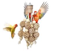 Sturdy Bird Toy, Parakeet Chew Accessory, 7.87x4.72 Inches Enrichment Tool with Safe Build, Natural Wood Grinding Toy, Colorful Cage Accessory with Fun Design, Cockatiel Play Item for Aviaries