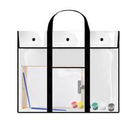 Sturdy Clear Waterproof, Art Organizer, PVC Bulletin Board Holder, Storage Organizer, with Handle & Pocket, for Sketching Drawing 31,5 x 25,59 pulgadas, Negro, consulte, negro, Se référer au