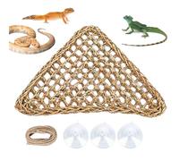 Sturdy Gecko Swing, 12,5 pulgadas Powerful Grip with Secure Hook, Heavy Duty Hanging, Woven Lounge with Leafy Design, Habitat Accessory for Bearded Dragon Cage
