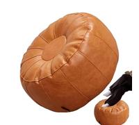 Sturdy Modern Lounge, Puff Cover Otoman, Unstuffed Pumpkin Cushion with Soft Footrest Structure, Premium PU Leather Cover, Decorative Floor Pumpkin Style, Outdoor Wedding Event Use