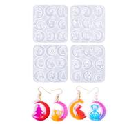 Sturdy Moon Designs - Molde de silicona portátil con forma de luna para hacer aretes distintivos, joyería