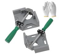 Sturdy Right Angle Clamp 90°,Single Handle 90 Degree Aluminum Alloy Clamp,Adjustable Woodworking Frame Clip for Assembly Alignment Welding Picture Framing (green,2pcs)