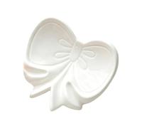 Sturdy Soap Holder - Bathroom Soap Tray ¦ Sink Storage with Raised Grid System, Long Lasting Ceramic Construction Finished, Aesthetic Bow Design Style, Self Draining Plate for Kitchen Use