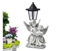 Sturdy Solar Powered Resin Angel Sculpture, Weather Resistant Art Piece, LED Light-up Garden Figura para patio, yarda, decoración de caminos