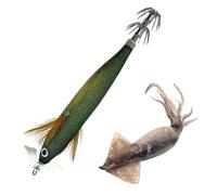 Sturdy Squid Lure, Glow Artificial 3D, Fishing Tackle Gear, with Hooks | Sturdy 4.72 Inch, Squid Hook Portable, for Lakes Rivers, Trolling Prawn Cuttlefish, Outdoor Multiuse Easy to Use