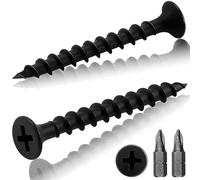 Sturiz 220 tornillos negros para paneles de yeso de 4,2 x 35 mm, tornillos de madera exterior, rosca gruesa, cabeza de corneta de fosfato negro Phillips con broca para paneles de yeso, madera y
