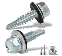 sturiz 300 piezas de tornillos para chapa, tornillos autorroscantes 4,8 x 19 mm, tornillos para perfiles trapezoidales, tornillos para tejados con arandela + 2 piezas de juego de brocas hexagonales M8