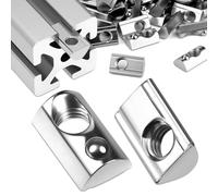 sturiz 50 piezas tuercas ranuradas M5 ranura 6 T tuercas ranuradas tornillos serie 20 M5 perfil de aluminio 20x20 acero al carbono niquelado tuerca deslizante con bola de resorte para perfil C de