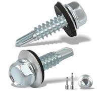 sturiz 80 piezas de tornillos para chapa autorroscantes 6.3 x 50MM tornillos para chapa trapezoidal tornillos para tejador con arandela + 2 piezas de juego de brocas hexagonales M10 galvanizadas