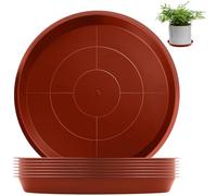 Sturiz 8pcs Plato Maceta 12cm Platos para Macetas Plastico Redondos Marrón Rojizo Platillos Plantas Bandejas de Goteo para Macetas Bandejas Base Tiestos Maceteros Plantas de Interior Exterior