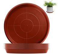 Sturiz 8pcs Plato Maceta 26cm Platos para Macetas Plastico Redondos Marrón Rojizo Platillos Plantas Bandejas de Goteo para Macetas Bandejas Base Tiestos Maceteros Plantas de Interior Exterior