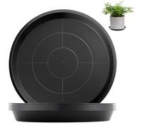 Sturiz 8pcs Plato Maceta 26cm Platos para Macetas Plastico Redondos Negro Platillos Plantas Bandejas de Goteo para Macetas Bandejas Base Tiestos Maceteros Plantas de Interior Exterior