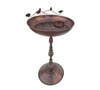 Sturycourtyard Iron Art Antiqued Animal Water Bowl Statue for Hummingbird Parrot Parakeet Patio Yard Garden - Juego de 28,74 x 12,99 pulgadas