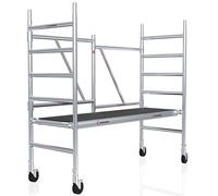 Stuver Scout Z 190 Andamio 3 metros - [Ahorra espacio] Andamios plegables aluminio - Andamios de obra - Andamios de aluminio - Andamio con ruedas - Rueda andamio - Andamios plegables