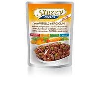 Stuzzy, Alimento Húmedo para Perros Adultos con Ternera Y Judías Verdes, Bocaditos (24 Bolsas De 100g)
