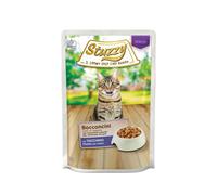 Stuzzy Bocconcini Sterilized, comida húmeda para gatos, pavo en salsa, 85 g, sobre, para gatos esterilizados