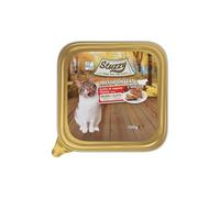 Stuzzy Monoprotein Alimento Húmedo para Gatos Sabor Ternera, 99,9% Proteínas Animales, 0,01% Proteínas Vegetales, Cocido Al Vapor, Alimento Completo para Gatos, 16 X 100g