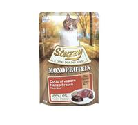Stuzzy Monoprotein Alimento Húmedo para Gatos, Ternera, En Bolsa, 100% Proteínas Animales, 0% Proteínas Vegetales, Cocido Al Vapor, Alimento Completo, 20 X 85 Gr