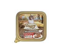 Stuzzy, Monoprotein Grain & Gluten Free, Comida Húmeda para Gatos Adultos Sabor Buey, Preparación en Paté - Total 3,2 kg (32 tarrinas x 100 gr)